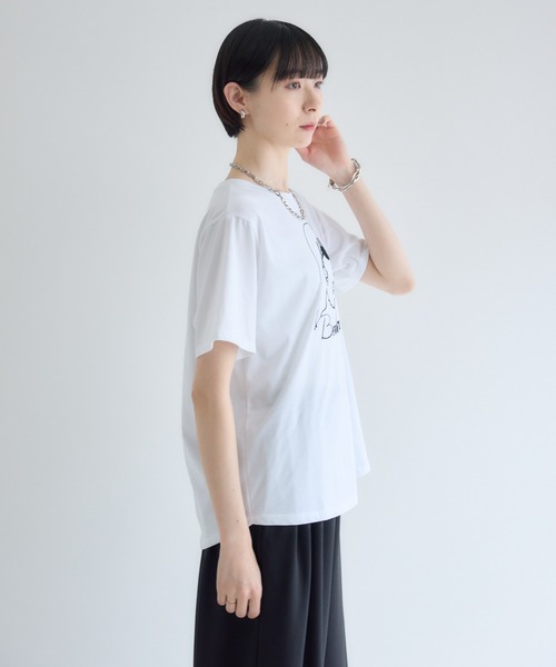 Paradise Picnic（パラダイスピクニック）の「ROSIEE 女の子柄コード刺繍Tシャツ（Tシャツ/カットソー・レディース・ホワイト/ブラック・FREE）」の22枚目の写真