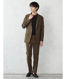 Perfect Suit FActory（パーフェクトスーツファクトリー）の「【裾上げ済み 上下セット】WEB限定ライトセットアップ 上下洗える ストレッチ 無地 ブラック ダークブラウン ネイビー（スーツセット）」