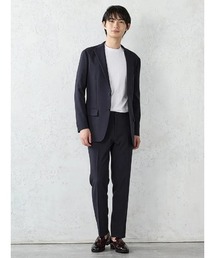 Perfect Suit FActory（パーフェクトスーツファクトリー）の「【裾上げ済み 上下セット】WEB限定ライトセットアップ 上下洗える ストレッチ 無地 ブラック ダークブラウン ネイビー（スーツセット）」