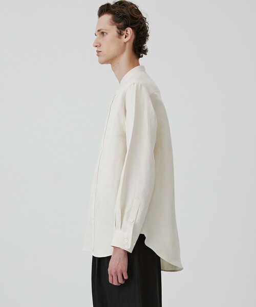 UNITED TOKYO（ユナイテッドトウキョウ）の「VINTAGE SILK LINEN グランパシャツ（シャツ/ブラウス・メンズ・ホワイト/ブラック・2/1）」の7枚目の写真