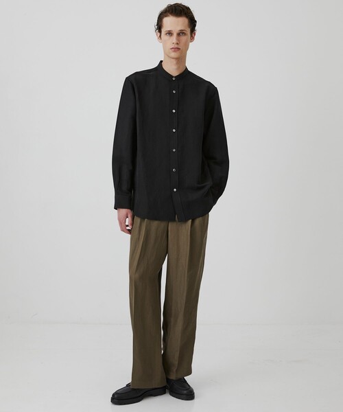 UNITED TOKYO（ユナイテッドトウキョウ）の「VINTAGE SILK LINEN グランパシャツ（シャツ/ブラウス・メンズ・ホワイト/ブラック・2/1）」の4枚目の写真