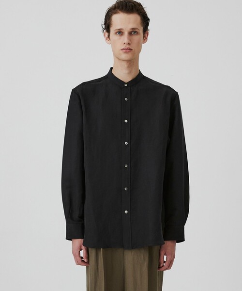 UNITED TOKYO（ユナイテッドトウキョウ）の「VINTAGE SILK LINEN グランパシャツ（シャツ/ブラウス・メンズ・ホワイト/ブラック・2/1）」の10枚目の写真