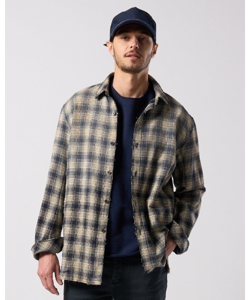 wjk(ダヴルジェイケイ)の「aging loose check shirt(シャツ/ブラウス・メンズ・ブラック系その他/ブルー系その他/レッド系その他・SMALL/MEDIUM/LARGE/X-LARGE)」の1枚目の写真