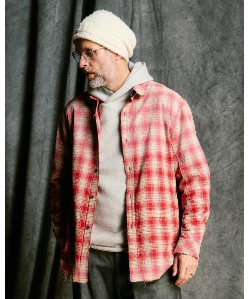 wjk(ダヴルジェイケイ)の「aging loose check shirt(シャツ/ブラウス・メンズ・ブラック系その他/ブルー系その他/レッド系その他・SMALL/MEDIUM/LARGE/X-LARGE)」の3枚目の写真