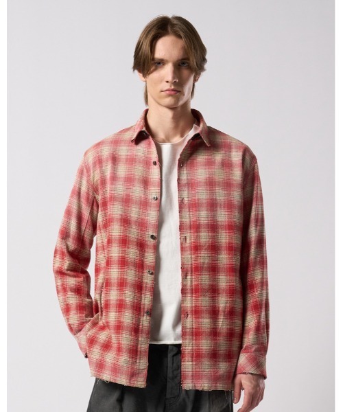 wjk(ダヴルジェイケイ)の「aging loose check shirt(シャツ/ブラウス・メンズ・ブラック系その他/ブルー系その他/レッド系その他・SMALL/MEDIUM/LARGE/X-LARGE)」の6枚目の写真