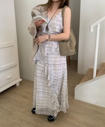 イレギュラーフリルキャミワンピース