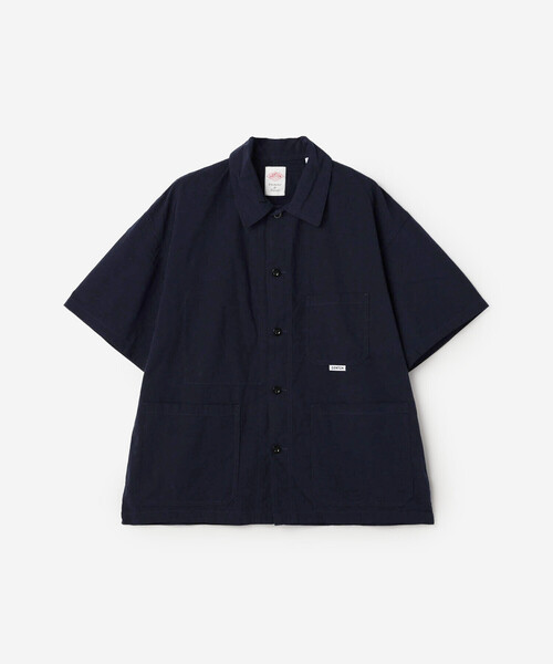DANTON（ダントン）の「DANTON | コットンブロード 半袖カバーオールシャツ MEN（シャツ/ブラウス・メンズ・ネイビー/ベージュ・40/42）」の3枚目の写真
