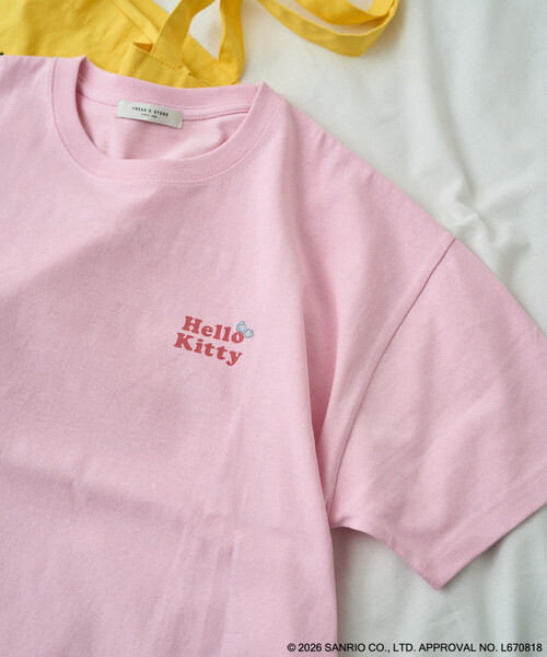 FREAK'S STORE(フリークスストア)の「限定展開 別注/うさぎ姿のHELLO KITTY/バックプリント 半袖 Tシャツ(Tシャツ/カットソー・レディース・オフホワイト/ライトピンク/チャコール・フリ-)」の5枚目の写真