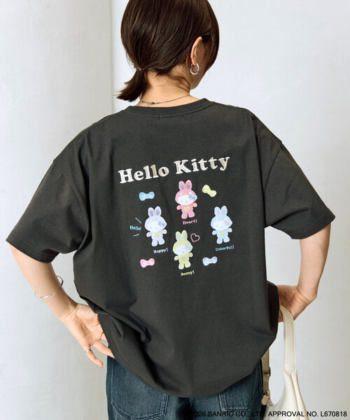 FREAK'S STORE(フリークスストア)の「限定展開 別注/うさぎ姿のHELLO KITTY/バックプリント 半袖 Tシャツ(Tシャツ/カットソー・レディース・オフホワイト/ライトピンク/チャコール・フリ-)」の10枚目の写真