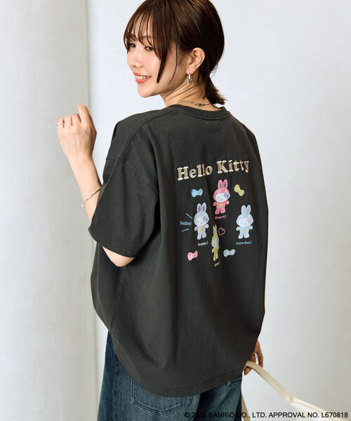 FREAK'S STORE(フリークスストア)の「限定展開 別注/うさぎ姿のHELLO KITTY/バックプリント 半袖 Tシャツ(Tシャツ/カットソー・レディース・オフホワイト/ライトピンク/チャコール・フリ-)」の12枚目の写真