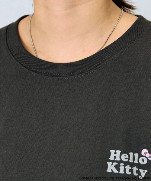 FREAK'S STORE(フリークスストア)の「限定展開 別注/うさぎ姿のHELLO KITTY/バックプリント 半袖 Tシャツ(Tシャツ/カットソー・レディース・オフホワイト/ライトピンク/チャコール・フリ-)」の19枚目の写真