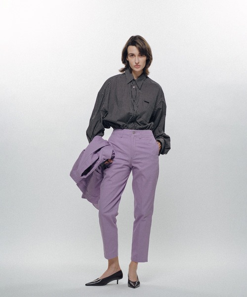 KEISUKEYOSHIDA（ケイスケヨシダ）の「Cotton Twill Slacks Pants（スラックス・レディース・グレー/ブラック/パープル・L/M）」の3枚目の写真