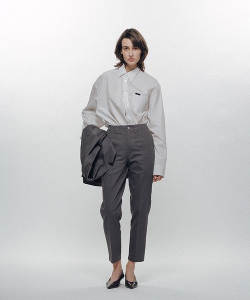 KEISUKEYOSHIDA（ケイスケヨシダ）の「Cotton Twill Slacks Pants（スラックス・レディース・グレー/ブラック/パープル・L/M）」の2枚目の写真