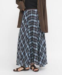 KBF（ケイビーエフ）の「サーキュラーチェックプリーツスカート（スカート）」