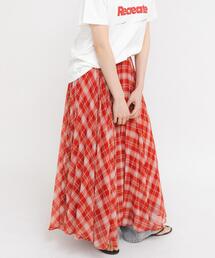 KBF（ケイビーエフ）の「サーキュラーチェックプリーツスカート（スカート）」