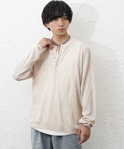 セール】【MinoriTY】ヘンリーネックビッグサマーニット メンズ 春服