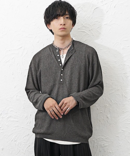 セール】【MinoriTY】ヘンリーネックビッグサマーニット メンズ 春服