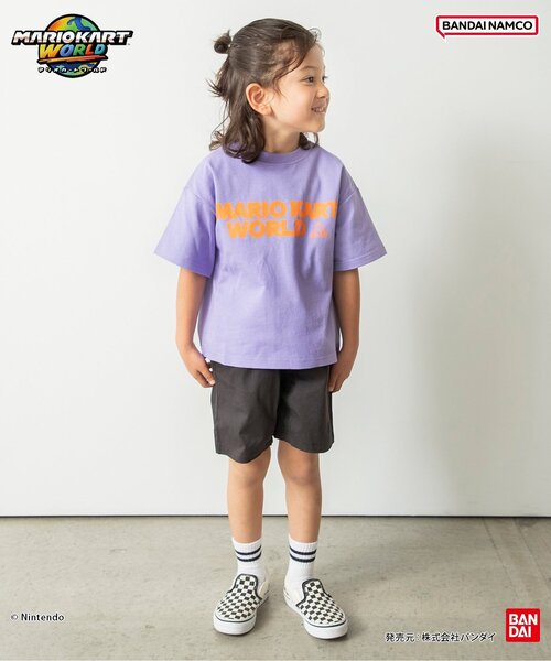 BANDAI(バンダイ)の「マリオカート ワールド グラフィックTシャツ(Tシャツ/カットソー・キッズ・レインボー/チャコール/ミント/オレンジ/パープル/オフホワイト・100/110/120/130/140/150)」の9枚目の写真