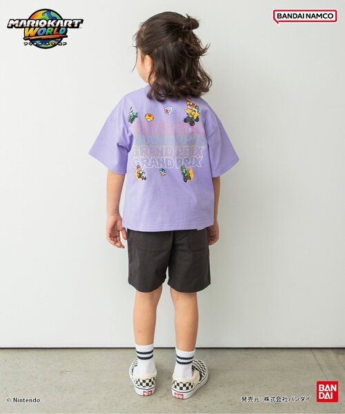 BANDAI(バンダイ)の「マリオカート ワールド グラフィックTシャツ(Tシャツ/カットソー・キッズ・レインボー/チャコール/ミント/オレンジ/パープル/オフホワイト・100/110/120/130/140/150)」の8枚目の写真