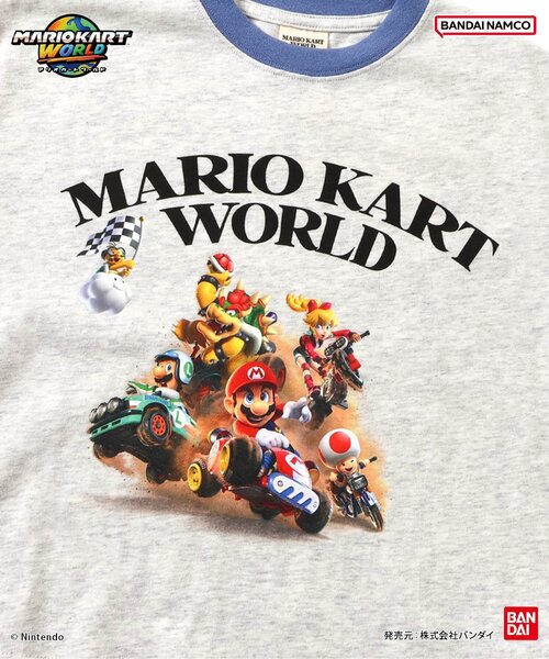 BANDAI(バンダイ)の「マリオカート ワールド グラフィックTシャツ(Tシャツ/カットソー・キッズ・レインボー/チャコール/ミント/オレンジ/パープル/オフホワイト・100/110/120/130/140/150)」の18枚目の写真
