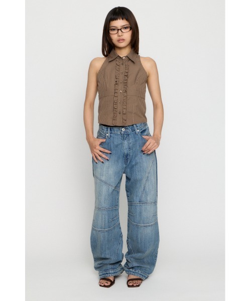 LAGUA GEM(ラグアジェム)の「FRONT FRILL NOSLEEVE シャツ(シャツ/ブラウス・レディース・ブラック/ネイビー/ブラウン・FREE)」の12枚目の写真