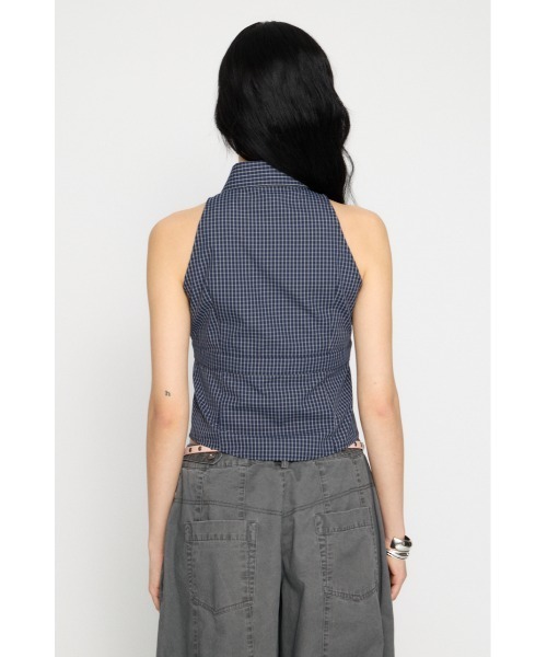 LAGUA GEM(ラグアジェム)の「FRONT FRILL NOSLEEVE シャツ(シャツ/ブラウス・レディース・ブラック/ネイビー/ブラウン・FREE)」の21枚目の写真