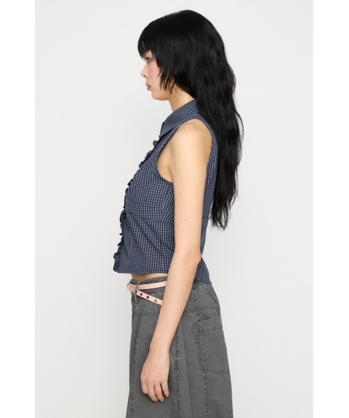 LAGUA GEM(ラグアジェム)の「FRONT FRILL NOSLEEVE シャツ(シャツ/ブラウス・レディース・ブラック/ネイビー/ブラウン・FREE)」の22枚目の写真