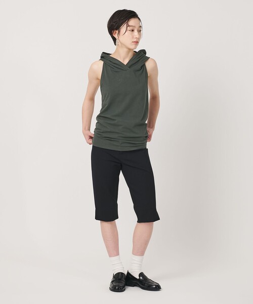 ER(イーアール)の「<ER>フードホルターネック トップス(Tシャツ/カットソー・レディース・ホワイト/ダークグレー/グレー系・FREE)」の8枚目の写真