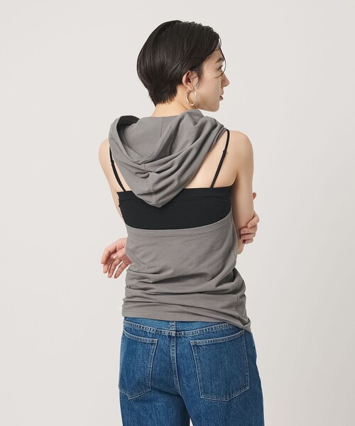 ER(イーアール)の「<ER>フードホルターネック トップス(Tシャツ/カットソー・レディース・ホワイト/ダークグレー/グレー系・FREE)」の11枚目の写真