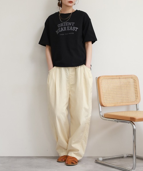 FUNALIVE（ファンアライブ）の「コットンワイドクルーネックプリントＴシャツＡ半袖（Tシャツ/カットソー・レディース・ネイビー/アイボリー/ブラック・M-L）」の14枚目の写真