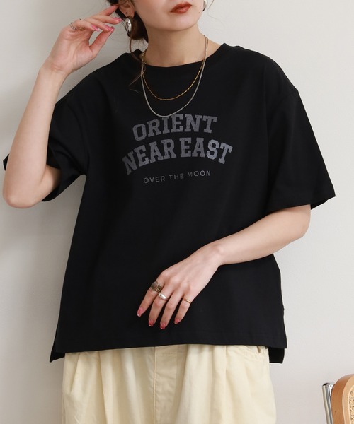 FUNALIVE（ファンアライブ）の「コットンワイドクルーネックプリントＴシャツＡ半袖（Tシャツ/カットソー・レディース・ネイビー/アイボリー/ブラック・M-L）」の13枚目の写真