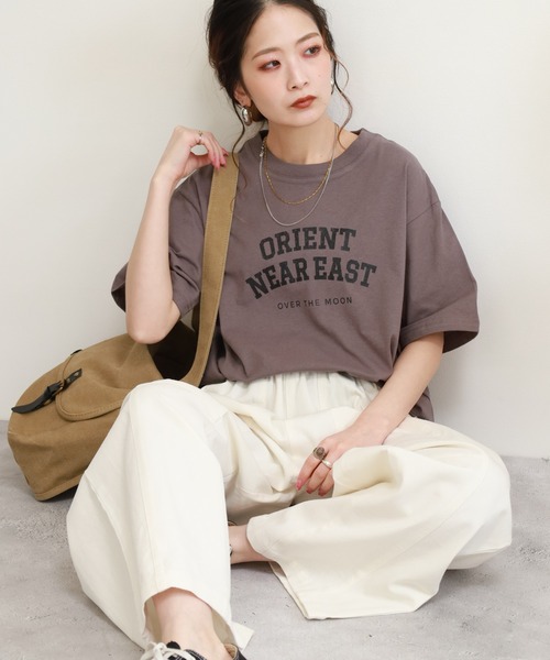 FUNALIVE（ファンアライブ）の「コットンワイドクルーネックプリントＴシャツＡ半袖（Tシャツ/カットソー・レディース・ネイビー/アイボリー/ブラック・M-L）」の16枚目の写真
