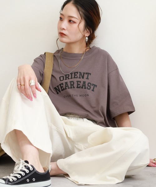 FUNALIVE（ファンアライブ）の「コットンワイドクルーネックプリントＴシャツＡ半袖（Tシャツ/カットソー・レディース・ネイビー/アイボリー/ブラック・M-L）」の17枚目の写真