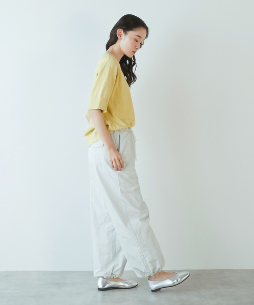 LOGEMENT DE CLAIRE(ロジュモンドクレール)の「【LOURMARIN】メモリータフタドロストパンツ(その他パンツ・レディース・オフホワイト/ブラウン/ネイビー・FREE)」の4枚目の写真