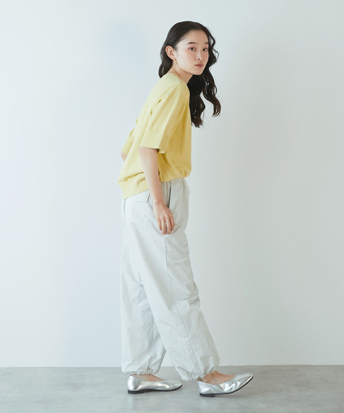 LOGEMENT DE CLAIRE(ロジュモンドクレール)の「【LOURMARIN】メモリータフタドロストパンツ(その他パンツ・レディース・オフホワイト/ブラウン/ネイビー・FREE)」の5枚目の写真