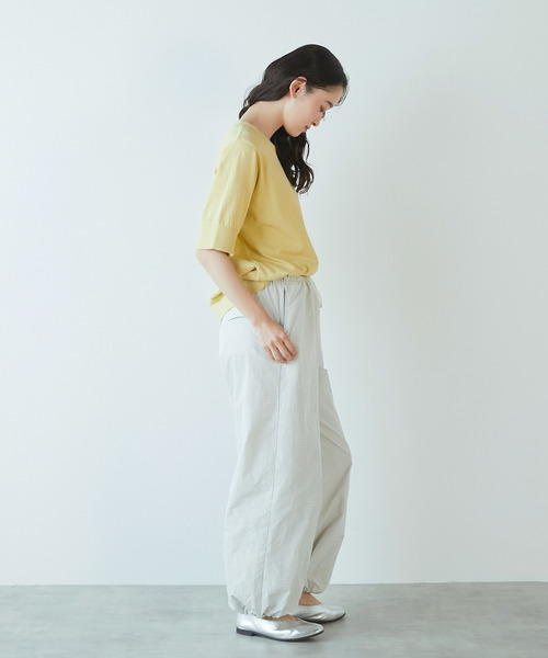 LOGEMENT DE CLAIRE(ロジュモンドクレール)の「【LOURMARIN】メモリータフタドロストパンツ(その他パンツ・レディース・オフホワイト/ブラウン/ネイビー・FREE)」の6枚目の写真