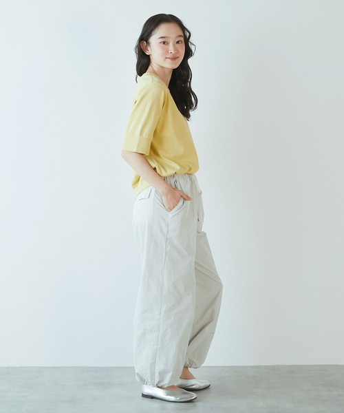 LOGEMENT DE CLAIRE(ロジュモンドクレール)の「【LOURMARIN】メモリータフタドロストパンツ(その他パンツ・レディース・オフホワイト/ブラウン/ネイビー・FREE)」の7枚目の写真