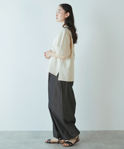 LOGEMENT DE CLAIRE(ロジュモンドクレール)の「【LOURMARIN】メモリータフタドロストパンツ(その他パンツ・レディース・オフホワイト/ブラウン/ネイビー・FREE)」の16枚目の写真