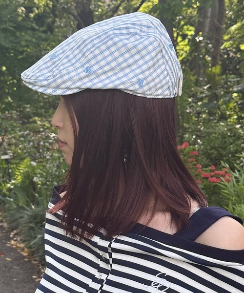 HALEY PESCA(ヘーリーペスカ)の「HALEY PESCA/ハートデザインギンガムチェックハンチング帽(ハンチング/ベレー帽・レディース・ブルー/ブラック/ピンク・FREE)」の12枚目の写真