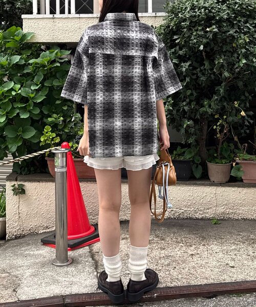 CIAOPANIC(チャオパニック)の「チェックサッカー半袖シャツ(シャツ/ブラウス・レディース・サックスブルー/ブルー/ホワイト/ブラック・MEDIUM/LARGE)」の19枚目の写真