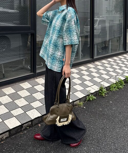 CIAOPANIC(チャオパニック)の「チェックサッカー半袖シャツ(シャツ/ブラウス・レディース・サックスブルー/ブルー/ホワイト/ブラック・MEDIUM/LARGE)」の11枚目の写真
