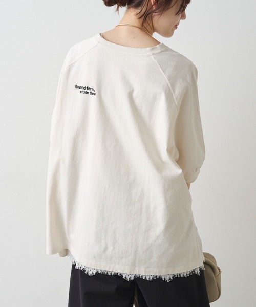 PUAL CE CIN(ピュアルセシン)の「USAコットン カレッジロゴTシャツ(Tシャツ/カットソー・レディース・ブラック/ブラウン系/アイボリー・FREE)」の6枚目の写真