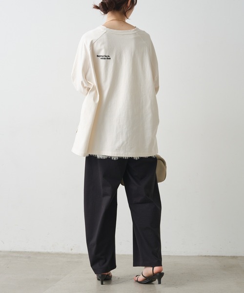 PUAL CE CIN(ピュアルセシン)の「USAコットン カレッジロゴTシャツ(Tシャツ/カットソー・レディース・ブラック/ブラウン系/アイボリー・FREE)」の11枚目の写真