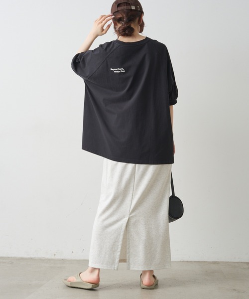 PUAL CE CIN(ピュアルセシン)の「USAコットン カレッジロゴTシャツ(Tシャツ/カットソー・レディース・ブラック/ブラウン系/アイボリー・FREE)」の21枚目の写真