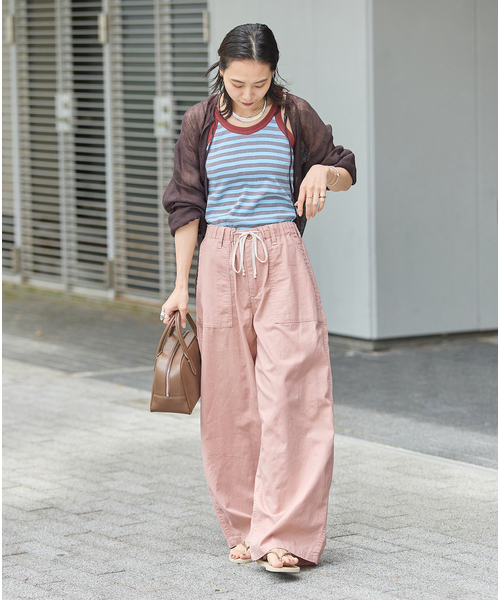 JOURNAL STANDARD(ジャーナルスタンダード)の「コットンリネン EASY Utility パンツ(その他パンツ・レディース・カーキ/ピンク系その他/ホワイト・36/38)」の5枚目の写真