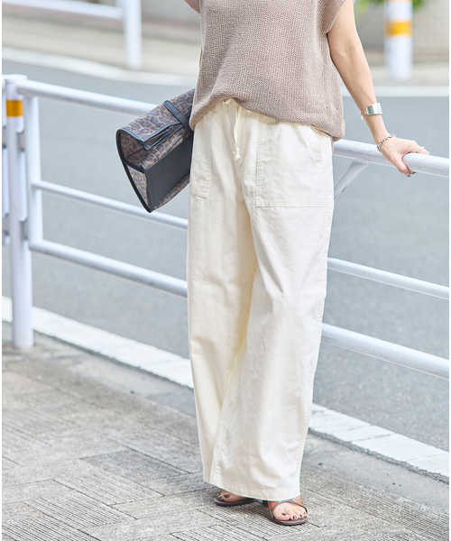 JOURNAL STANDARD(ジャーナルスタンダード)の「コットンリネン EASY Utility パンツ(その他パンツ・レディース・カーキ/ピンク系その他/ホワイト・36/38)」の10枚目の写真