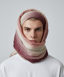 BORN SLIPPY（ボーンスリッピー）の「Soft Crinkle Fade Dye Scarf (Rose Cream Melt)（バンダナ/スカーフ）」