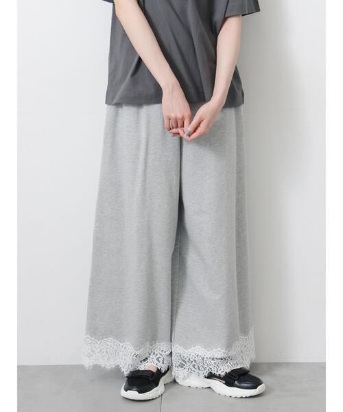 Samansa Mos2(サマンサ モスモス)の「【接触冷感】ミニ裏毛裾レースカットパンツ(その他パンツ・レディース・グレー/ブラック/オートミール・フリー(L)/フリー(M))」の3枚目の写真