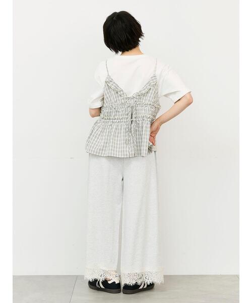 Samansa Mos2(サマンサ モスモス)の「【接触冷感】ミニ裏毛裾レースカットパンツ(その他パンツ・レディース・グレー/ブラック/オートミール/キナリ・フリー(L)/フリー(M))」の15枚目の写真