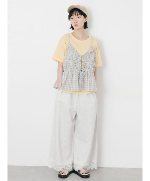 Samansa Mos2(サマンサ モスモス)の「【接触冷感】ミニ裏毛裾レースカットパンツ(その他パンツ・レディース・グレー/ブラック/オートミール/キナリ・フリー(L)/フリー(M))」の20枚目の写真